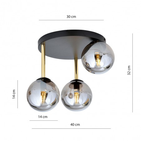 Ceiling Flush Lamp Telpa Graphite (3 lights)