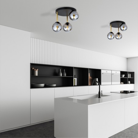 Ceiling Flush Lamp Telpa Graphite (3 lights)