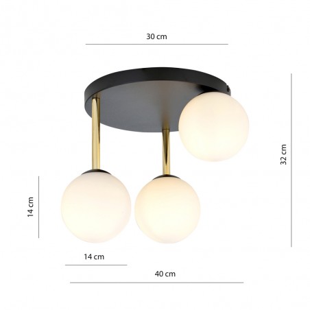 Ceiling Flush Lamp Telpa Opal (3 lights)