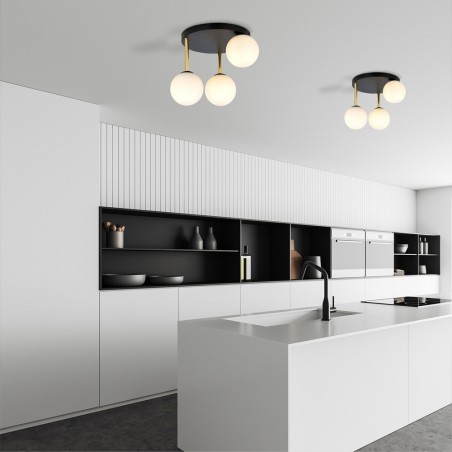 Ceiling Flush Lamp Telpa Opal (3 lights)