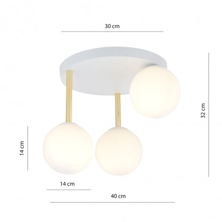 Telpa II Opal Deckenleuchte (3 Leuchten)