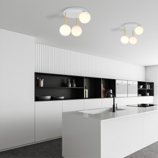Ceiling Flush Lamp Telpa II Opal (3 lights)