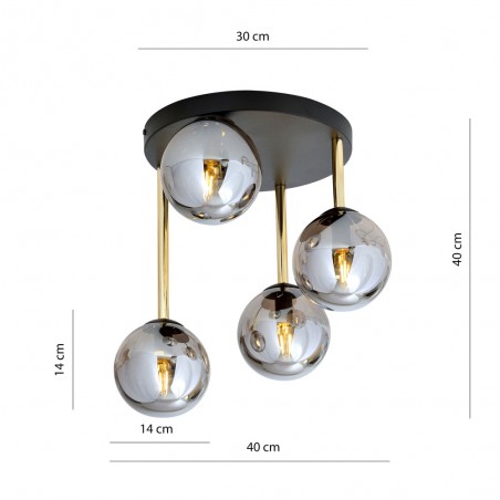 Ceiling Flush Lamp Telpa Graphite (4 lights)