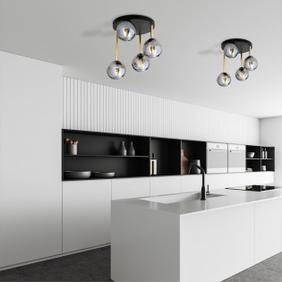 Ceiling Flush Lamp Telpa Graphite (4 lights)