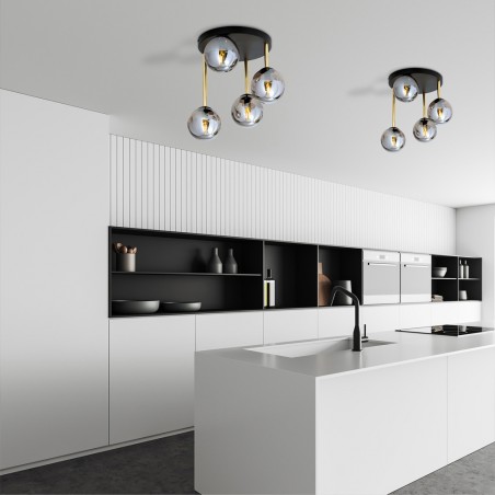 Ceiling Flush Lamp Telpa Graphite (4 lights)