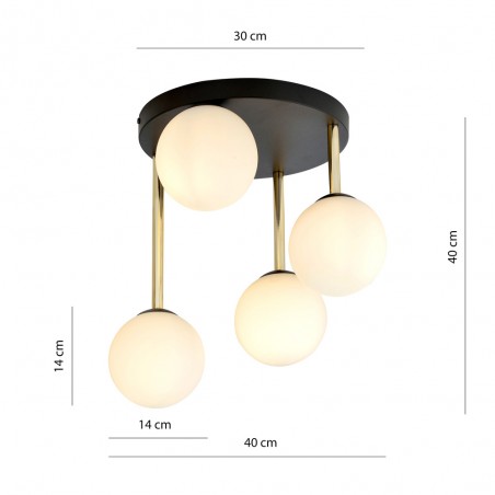 Ceiling Flush Lamp Telpa Opal (4 lights)