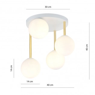 Ceiling Flush Lamp Telpa II Opal (4 lights)