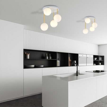 Ceiling Flush Lamp Telpa II Opal (4 lights)