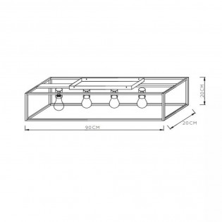 Ceiling Flush Light Ruben (4 lights)