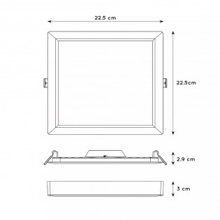 LED Ceiling Flush Light Tendo Square (18W)