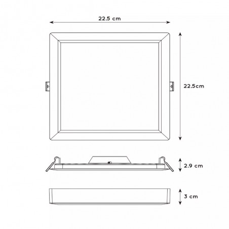 LED Ceiling Flush Light Tendo Square (18W)