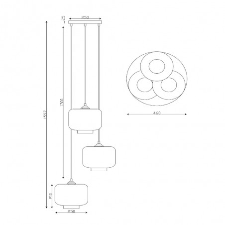 Cluster Pendant Lamp Medine Smoked (3 lights)