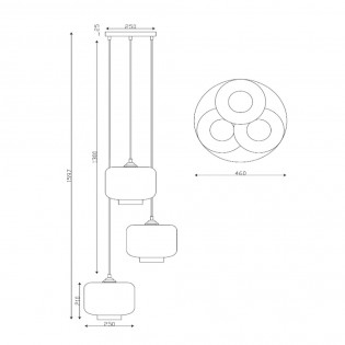 Cluster Pendant Lamp Medine Opal (3 lights)