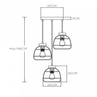 Cluster Pendant Lamp Filox (3 lights)