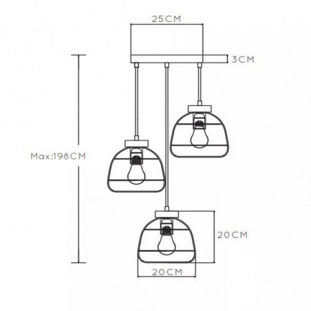 Cluster Pendant Lamp Filox (3 lights)