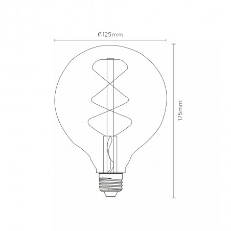 LED filament bulb E27 Transparent G125 II (5W)
