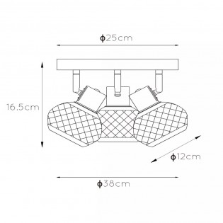 Ceiling Flush Lamp Lucas (3 lights)