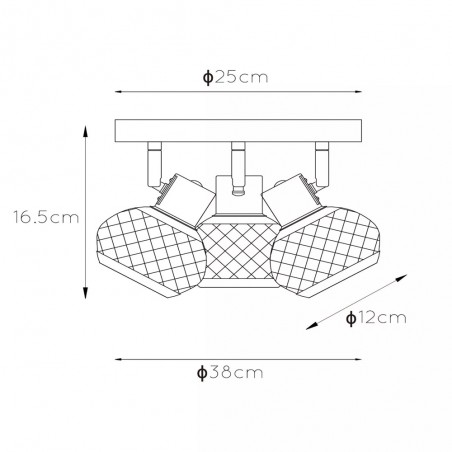 Ceiling Flush Lamp Lucas (3 lights)