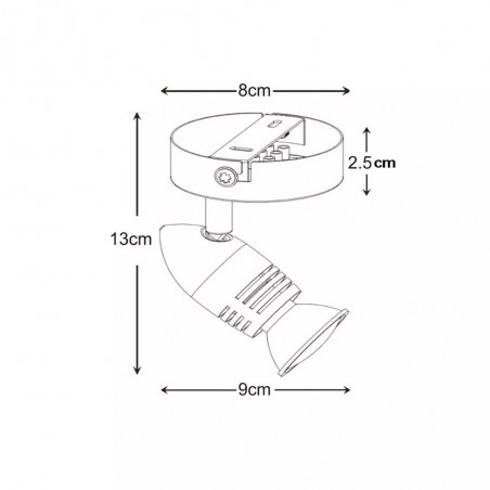 Adjustable ceiling spotlight Caro