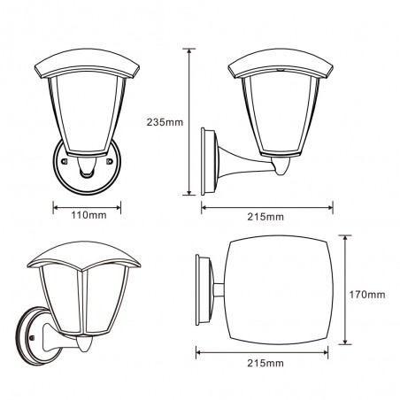 Outdoor wall lamp Durham Up