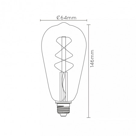 LED-Dämmerungsglühbirne E27 Amber ST64 (4W)