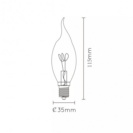 LED filament bulb E14 Amber CT35 (3W)