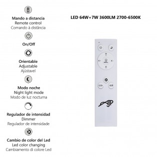LED-Deckenleuchte Garona (64W+7W)