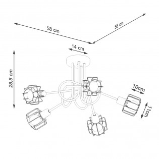 Flush light Beluci (5 Lights)