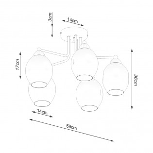 Flush light Fillan (5 Lights)