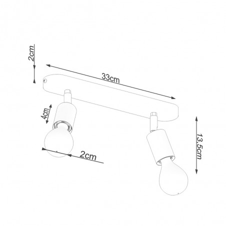 Ceiling track light Fornes (2 Lights)