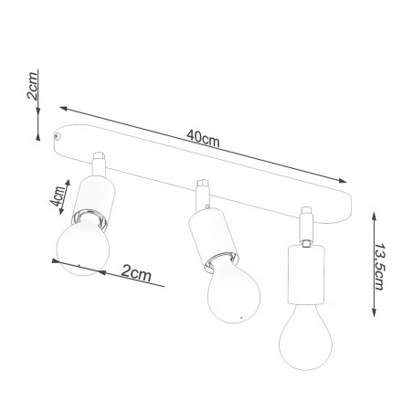 Ceiling track light Fornes (3 Lights)