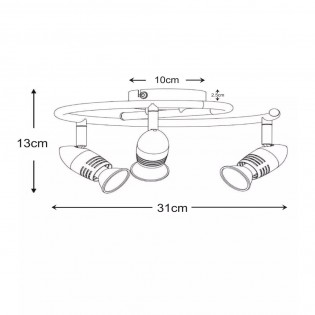Ceiling Flush Light Caro LED (3x5W)