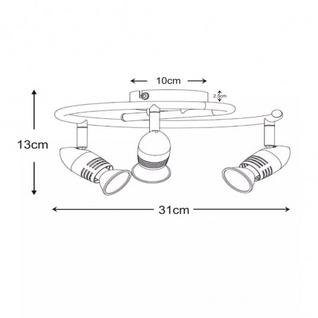 Ceiling Flush Light Caro LED (3x5W)