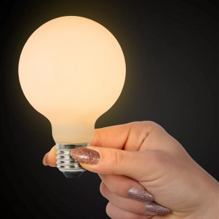 LED-Lampe E27 Opal G80 3-stufig (8W)