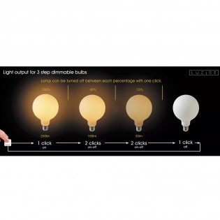 LED-Glühbirne E27 Opal G125 3-stufig (8W)