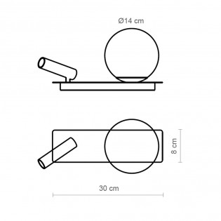 Wall Lamp with LED reader Glos (3W)