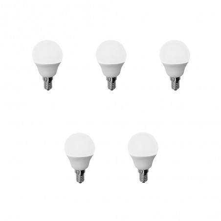 Pack 5 LED-Glühbirnen E14 Sphärisch 6W (neutrales Licht)