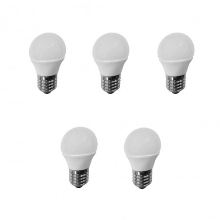 Pack 5 LED-Glühbirnen E27 Sphärisch 6W (neutrales Licht)