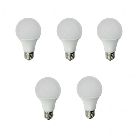 Packung 5 LED-Glühbirnen E27 Standard 10W (Warmes Licht)