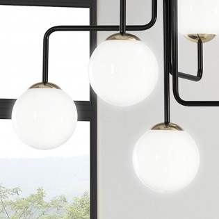 Plafón de techo Moteo Negro (5 luces)