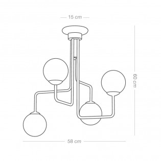 Ceiling Lamp Moteo Black (5 lights)