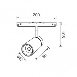 Foco LED para carril magnético Magneto (7W)