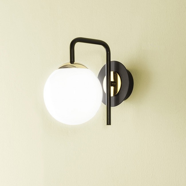 Aplique de pared Moteo Negro-Oro