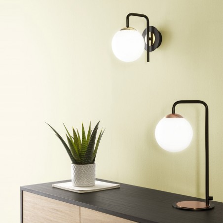 Aplique de pared Moteo Negro-Oro