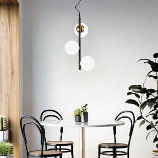 Ceiling Lamp Merasi Black+Copper (3 lights)
