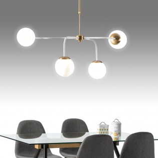 Lámpara de techo Rodisa Blanco-Oro (4 luces)