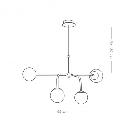 Ceiling Lamp Rodisa White-Gold (4 lights)