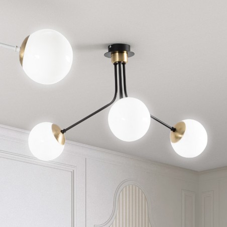 Plafón de techo Rodisa Negro-Oro (3 luces)