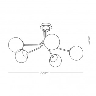 Ceiling Flush Lamp Rodisa White-Gold (5 lights)