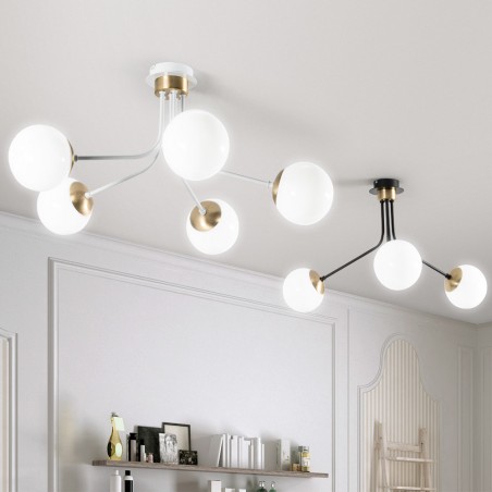 Ceiling Flush Lamp Rodisa White-Gold (5 lights)